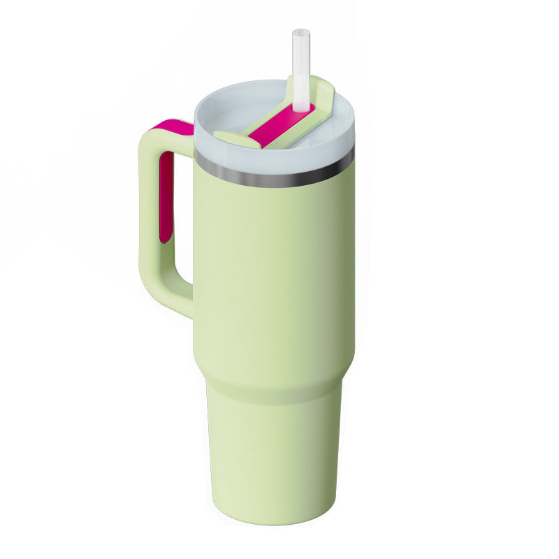 40oz Insulated Tumbler With Handle & Straw – Spill-Proof, Stainless Steel, Cupholder Friendly
