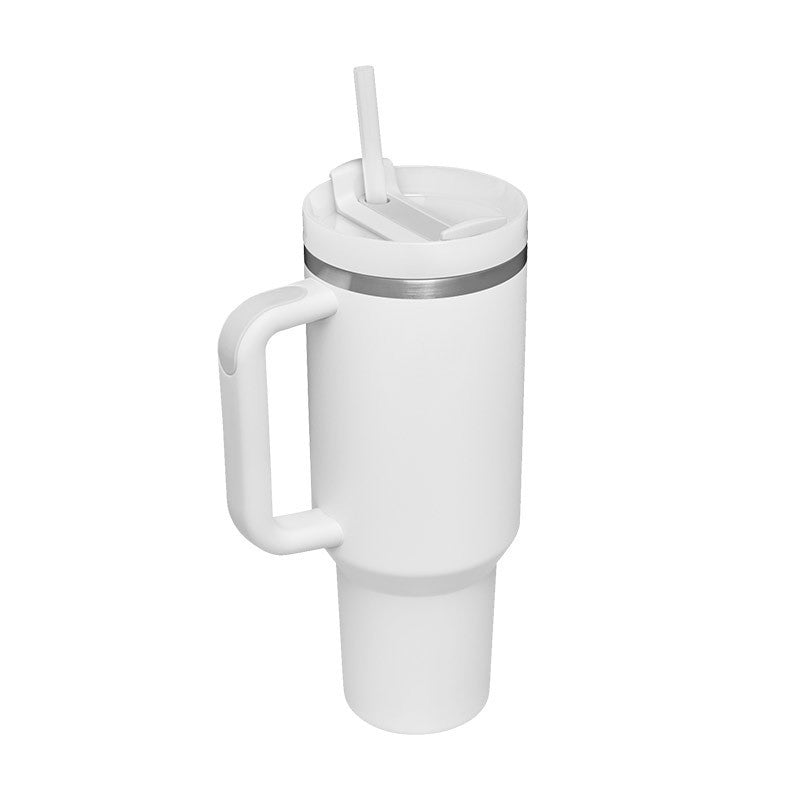 40oz Insulated Tumbler With Handle & Straw – Spill-Proof, Stainless Steel, Cupholder Friendly