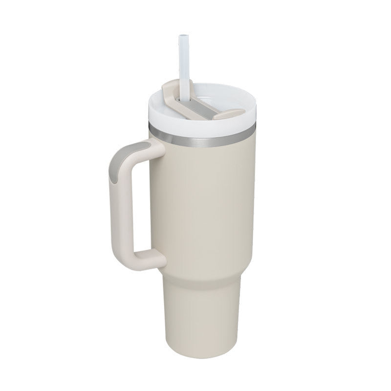 40oz Insulated Tumbler With Handle & Straw – Spill-Proof, Stainless Steel, Cupholder Friendly