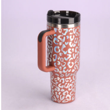 40oz Insulated Tumbler With Handle & Straw – Spill-Proof, Stainless Steel, Cupholder Friendly