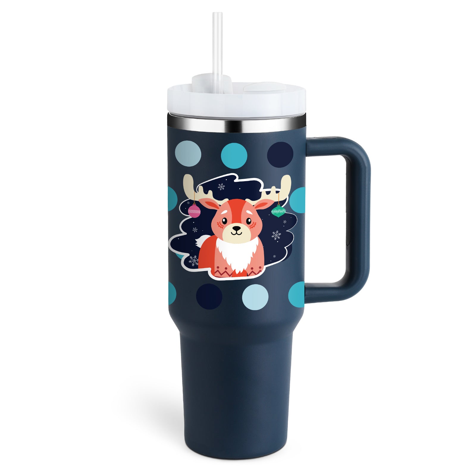40oz Insulated Tumbler With Handle & Straw – Spill-Proof, Stainless Steel, Cupholder Friendly