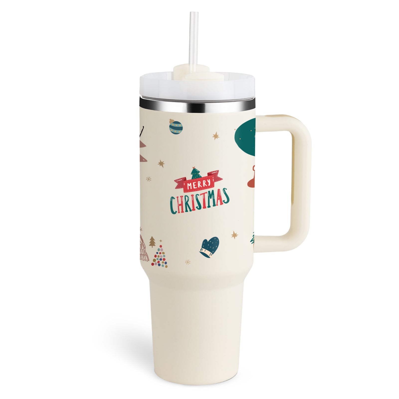 40oz Insulated Tumbler With Handle & Straw – Spill-Proof, Stainless Steel, Cupholder Friendly