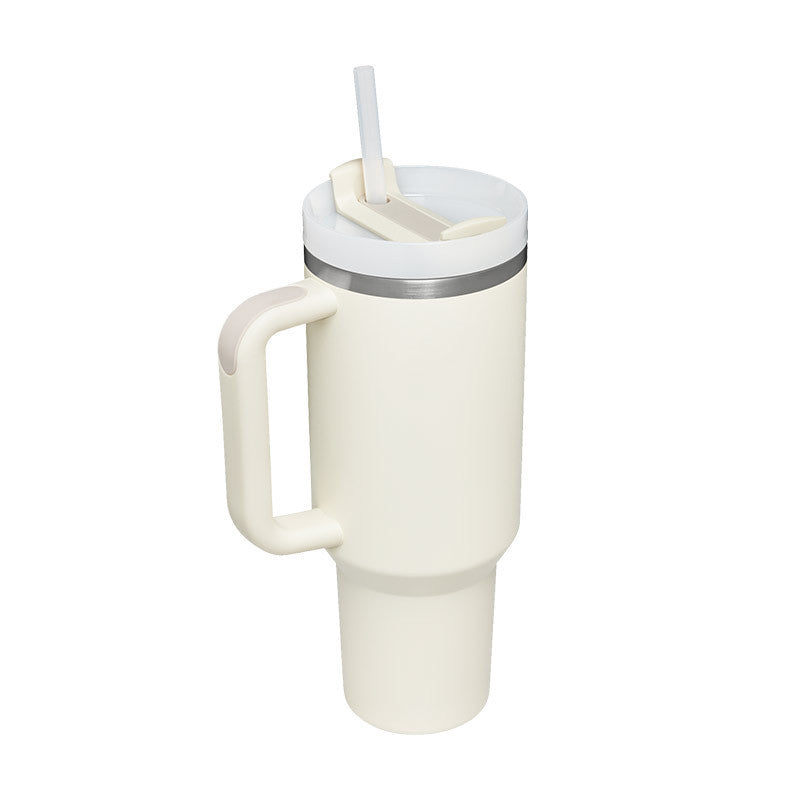 40oz Insulated Tumbler With Handle & Straw – Spill-Proof, Stainless Steel, Cupholder Friendly