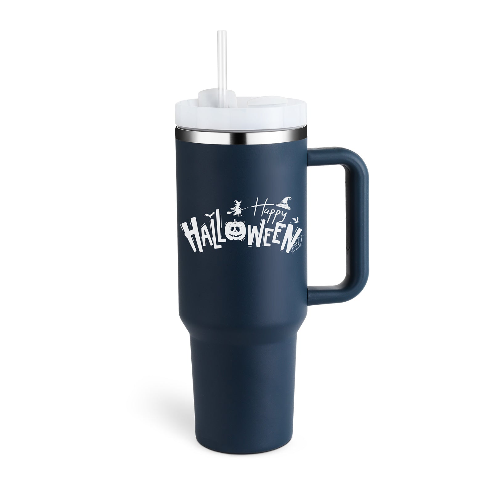40oz Insulated Tumbler With Handle & Straw – Spill-Proof, Stainless Steel, Cupholder Friendly