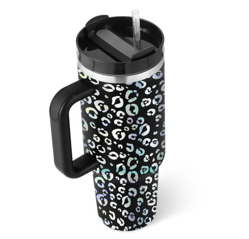 40oz Insulated Tumbler With Handle & Straw – Spill-Proof, Stainless Steel, Cupholder Friendly