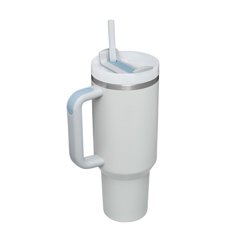 40oz Insulated Tumbler With Handle & Straw – Spill-Proof, Stainless Steel, Cupholder Friendly