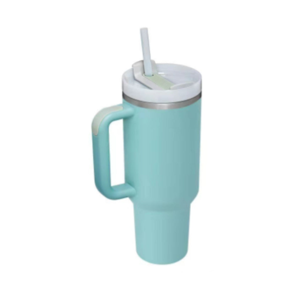 40oz Insulated Tumbler With Handle & Straw – Spill-Proof, Stainless Steel, Cupholder Friendly