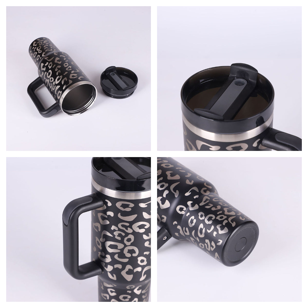 40oz Insulated Tumbler With Handle & Straw – Spill-Proof, Stainless Steel, Cupholder Friendly